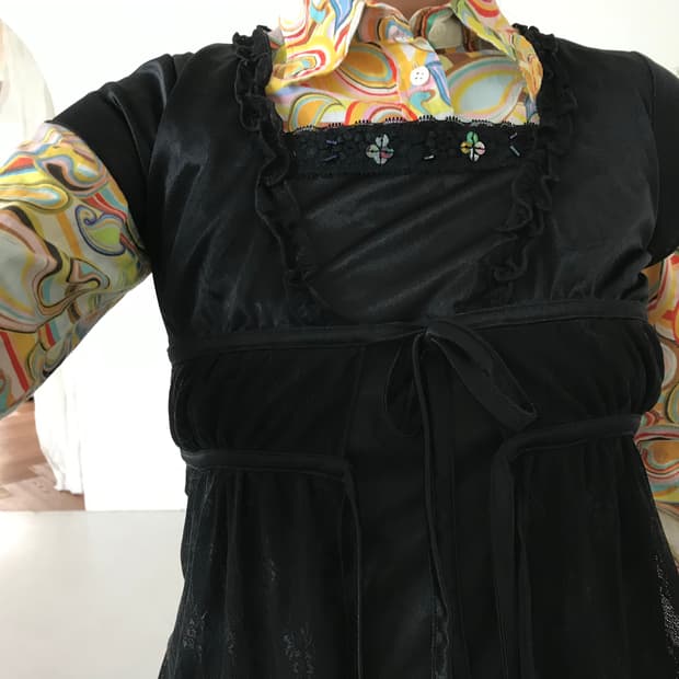 vintage black string top