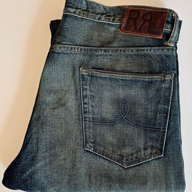 (역대급 워싱) RRL 더블알엘 빈티지 5포켓 기빈스 34-30 신품급