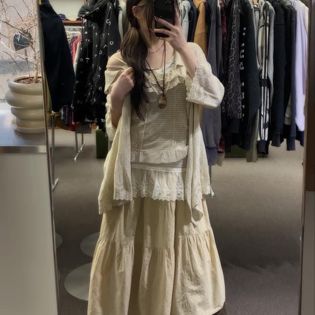 Beige Fairy Mori Look 🧺🧸