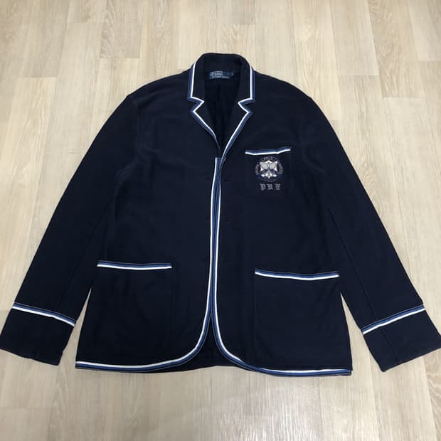 (L) 폴로 랄프로렌 POLO PRL 테니스 클럽 와펜 파이핑 프레피자켓