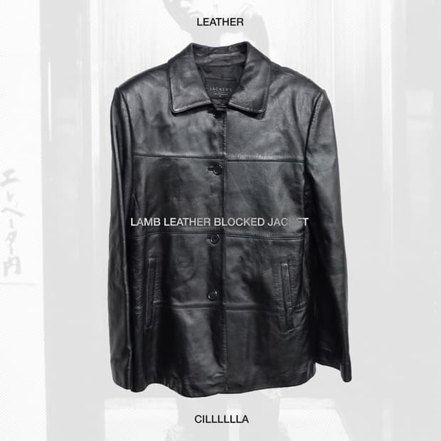 LAMB LEATHER BLOCKED JACKET 양가죽 자켓