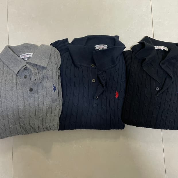 폴로 꽈배기 니트