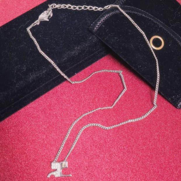 실버 쿠레쥬 목걸이 화이트큐빅