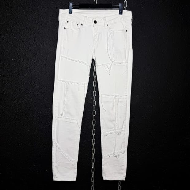 MNG Jeans – White Patchwork Skinny jeans