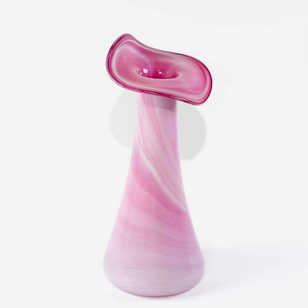 독일 빈티지 핸드블로운 아트글라스 칼라릴리 핑크 마블 화병