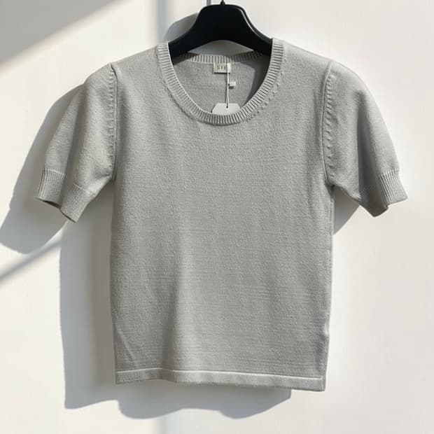 시에 슬리브 니트 탑