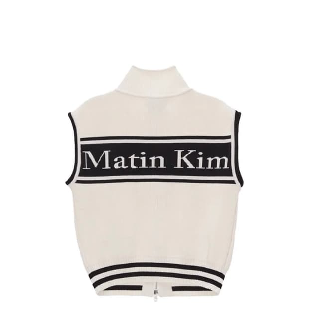 [Matin Kim]SPELL POINT STRIPE KNIT VEST 