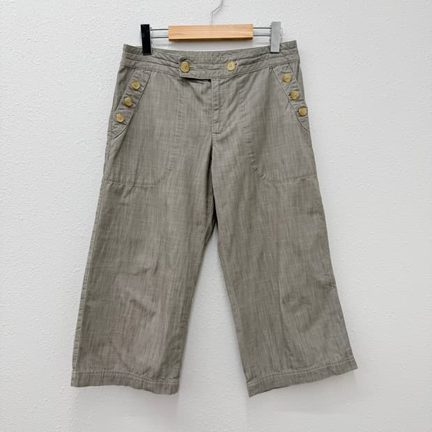 빈티지 Melrose 단추 디테일 카프리 팬츠