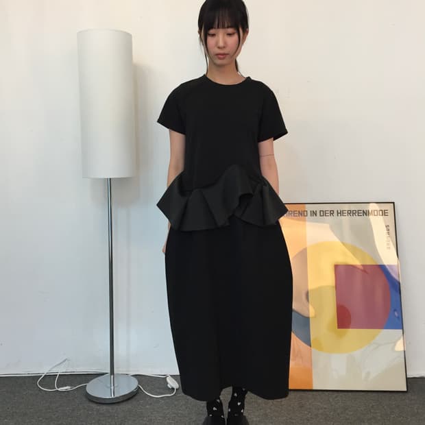 Black Ruffle Hem T-Shirt