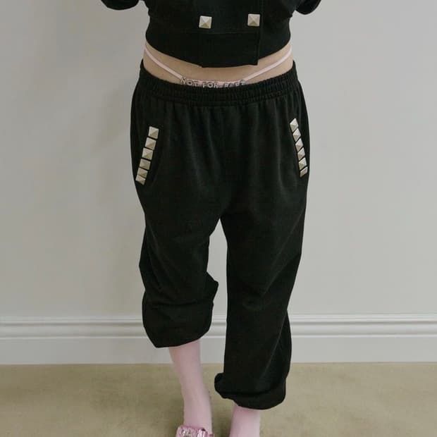 스컬프터 Napoleon Stud Sweatpants Black L