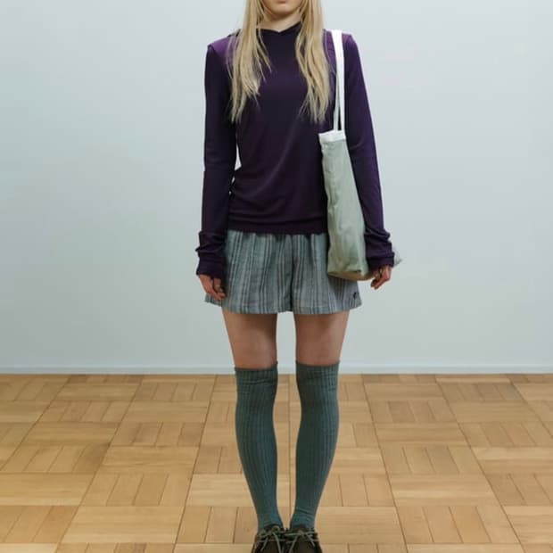 코이세이오038 슬림 후디 롱슬리브 퍼플