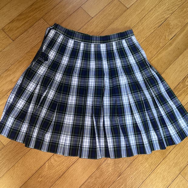 빈티지 체크 미디스커트 치마 코이세이오