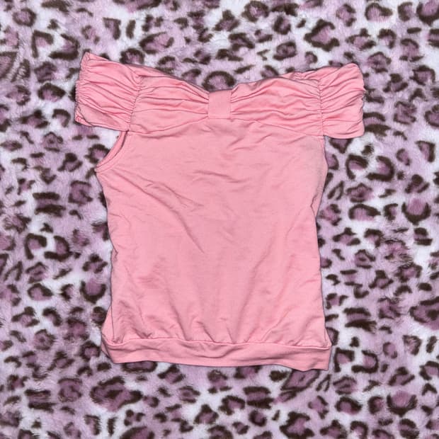 리본 오프숄더 핑크 레이어드 히메 