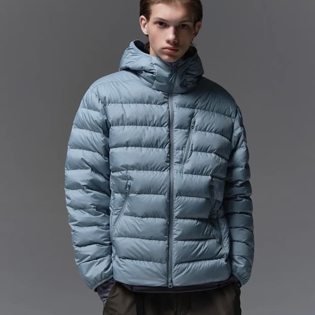 [XL] 무신사 시티레저 후디드 경량 패딩 문블루