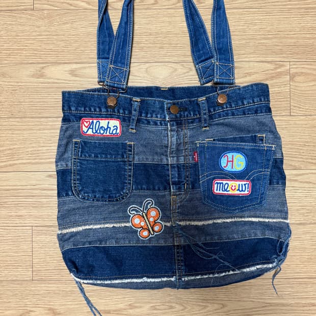 히스테릭 글래머 데님 패치워크 숄더백