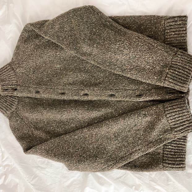 폴로 랄프로렌 울 블렌드 모크넥 가디건