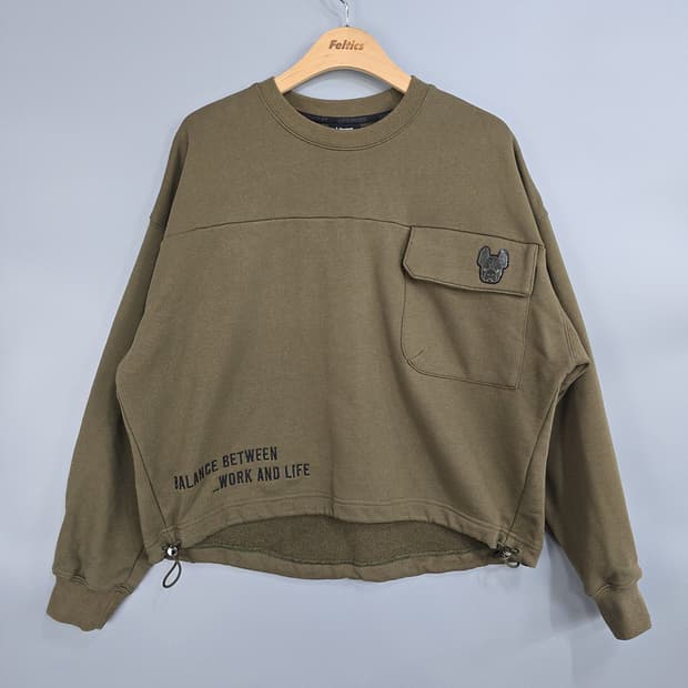 라이프워크 엠브로이드 맨투맨 티셔츠 FREE