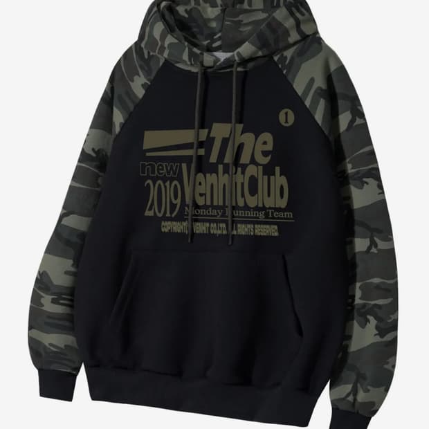벤힛 카모 래글런 후드티