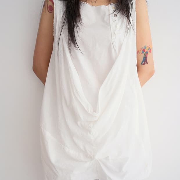 Skull button drape sleeveless