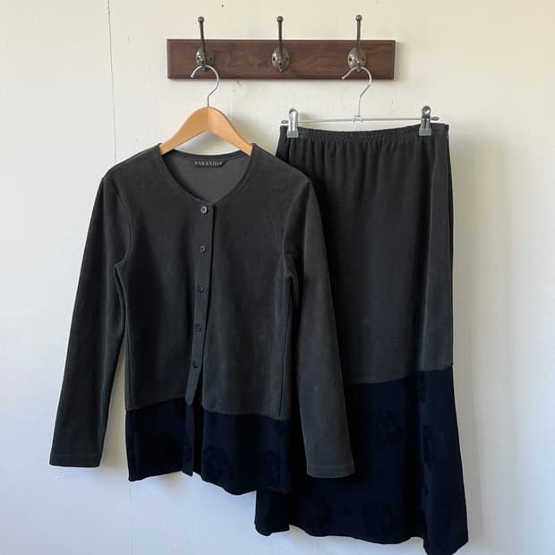 PARANOIA 올리브 레이어드 가디건 set up