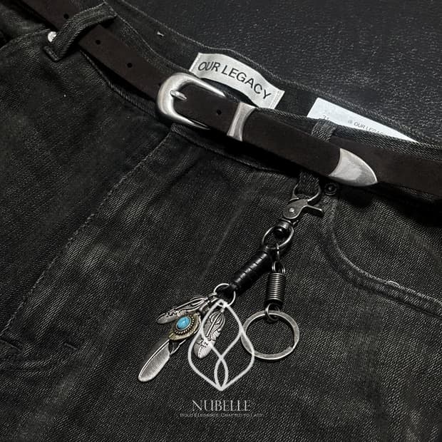 🌗 Suede western belt / 스웨이드 소가죽 벨트