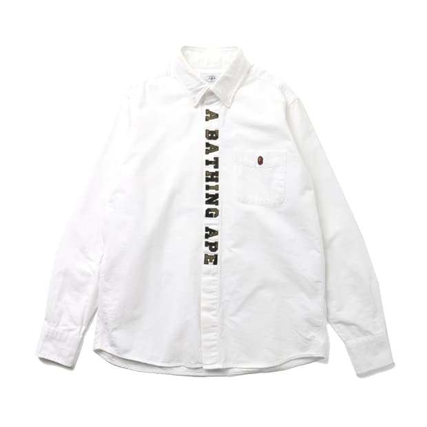 A BATHING APE Placket Patch Oxford Shirt