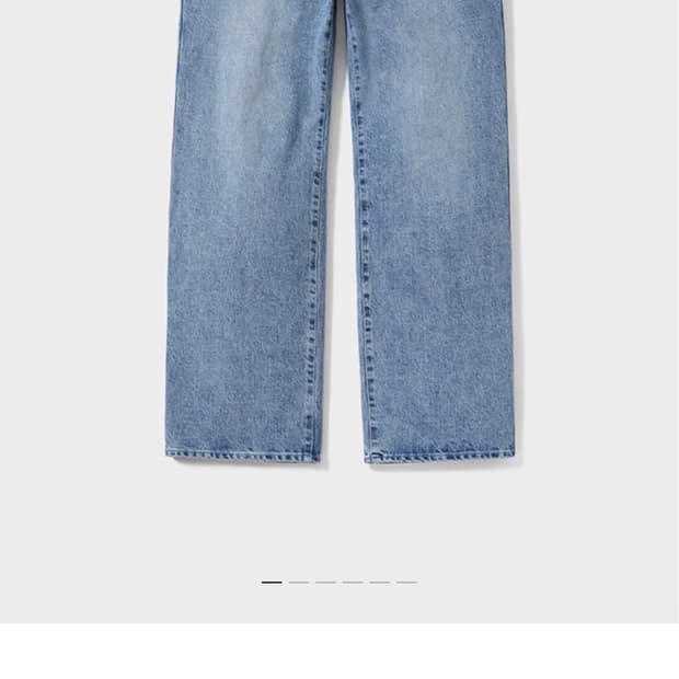 [착용하지 않은 새상품]포터리 원 워시드 와이드 데님 4사이즈 라이트블루