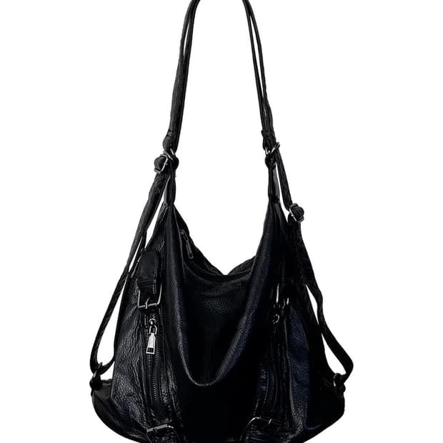 블랙 가죽 숄더백 & 백팩