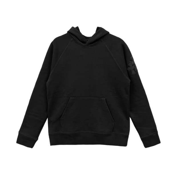 [XXL] 크롬하츠 레더패치 페이퍼잼 후드 블랙