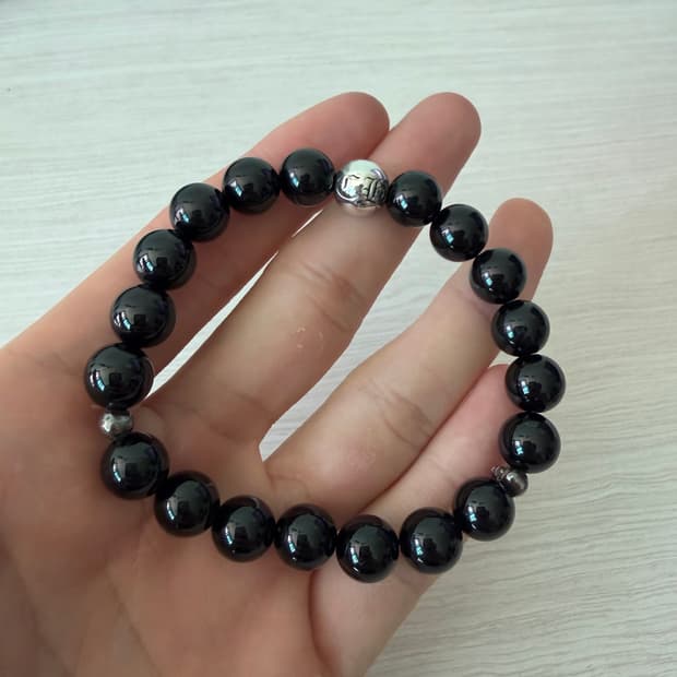 크롬하츠 포티 오닉스 비즈 팔찌 10mm