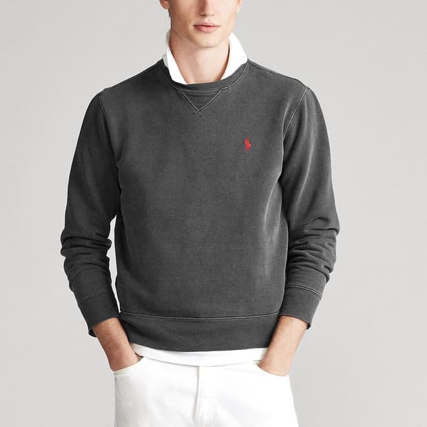 폴로 가먼트다이 맨투맨 - 폴로 블랙 /M사이즈