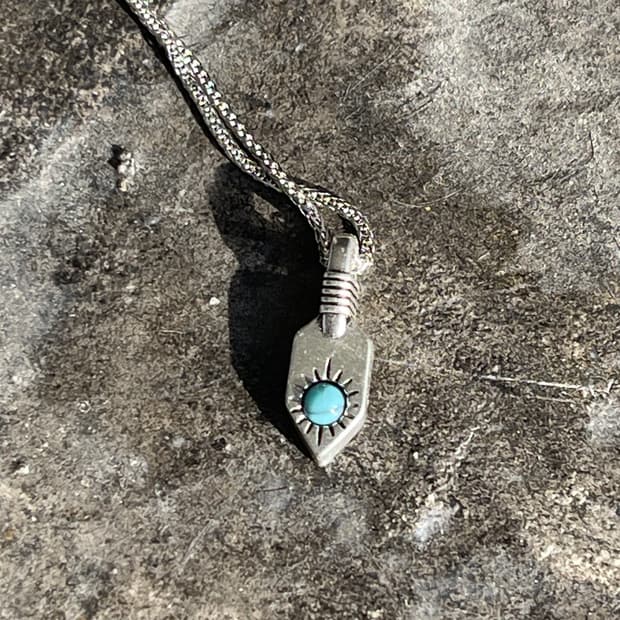 빈티지 터키석 팬던트 목걸이 (45+5cm)