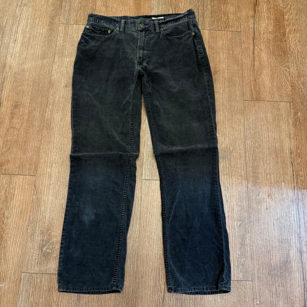 폴로 가죽탭 차콜 코듀로이 팬츠 p2002