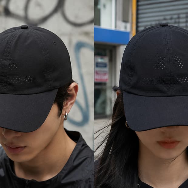 Free(OS) UV 자외선 차단 여름 메쉬 남녀공용 볼캡/모자 블랙