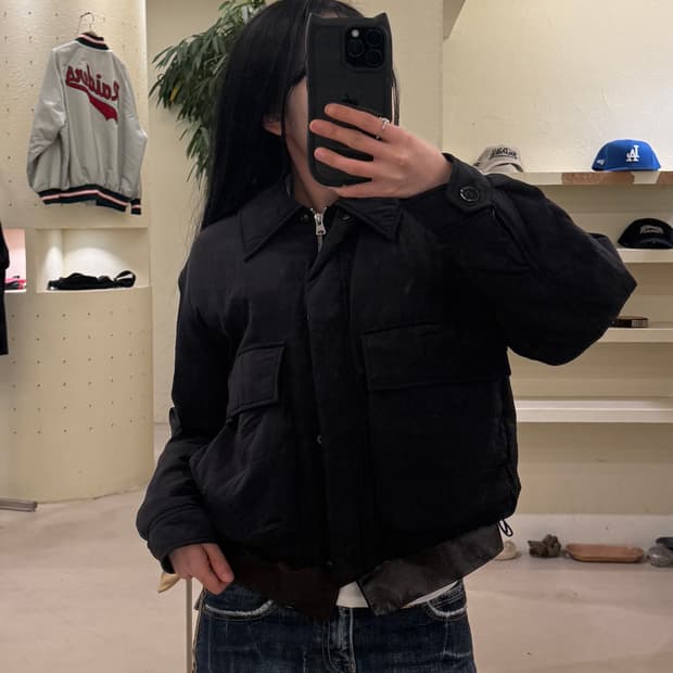 인사일런스 나일론 누빔 크롭 자켓 U79