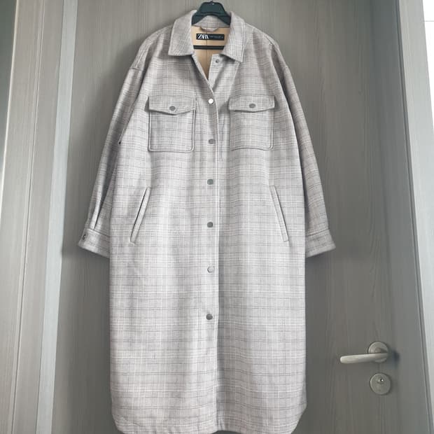 자라(ZARA) 우먼 체크 셔츠 롱자켓 (M-L)