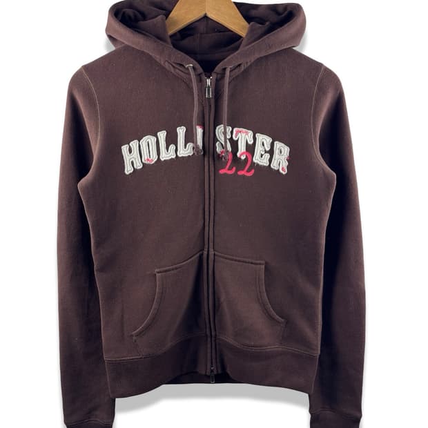 홀리스터 브라운 딱붙 후드집업1870 