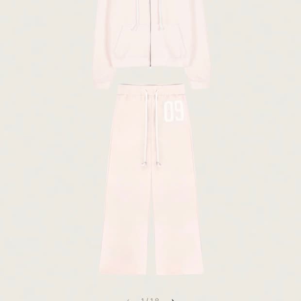 세트 새상품) 클리시어09 후드집업 팬츠 핑크