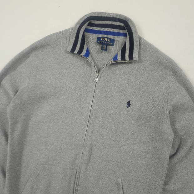 L(100)폴로 랄프로렌 집업 니트 그레이