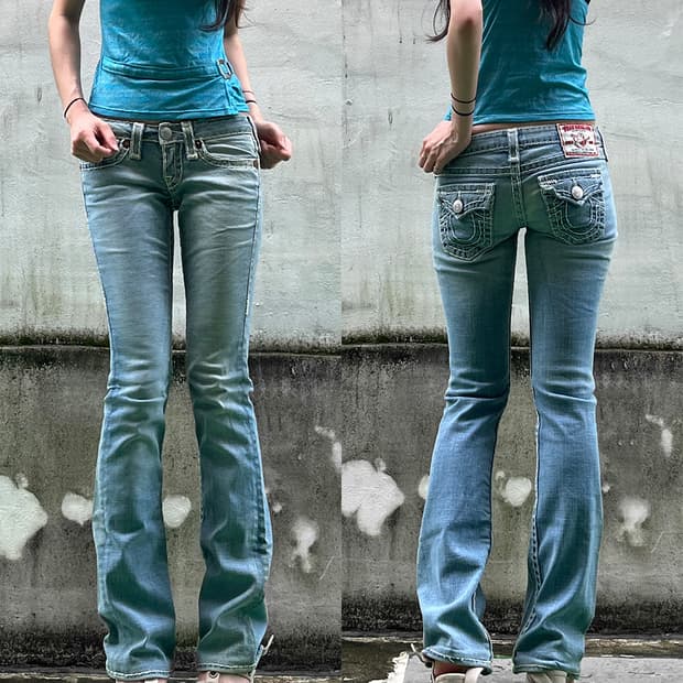 TrueReligion Light Blue Low-Rise Denim P