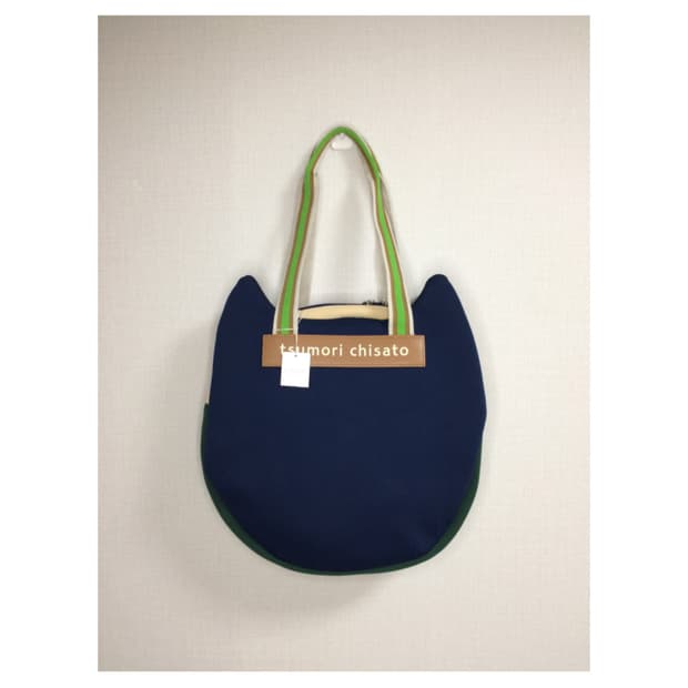 츠모리 치사토 네이비 캣 페이스 숄더백