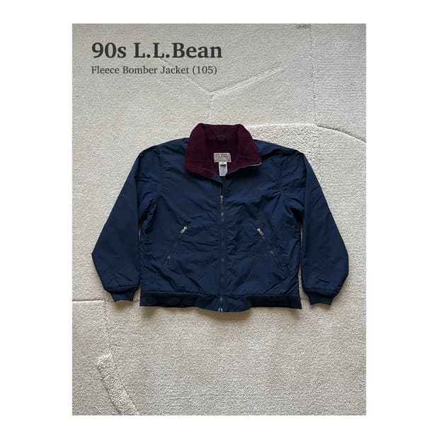 90s 엘엘빈 플리스 봄버 네이비 (103-105)