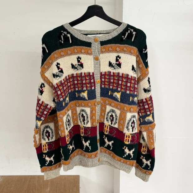 디 이글스 아이 노벨티 핸드 니트 가디건