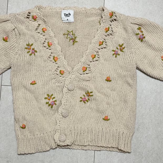 Tach  Clothing 반팔 크로셰 가디건 S