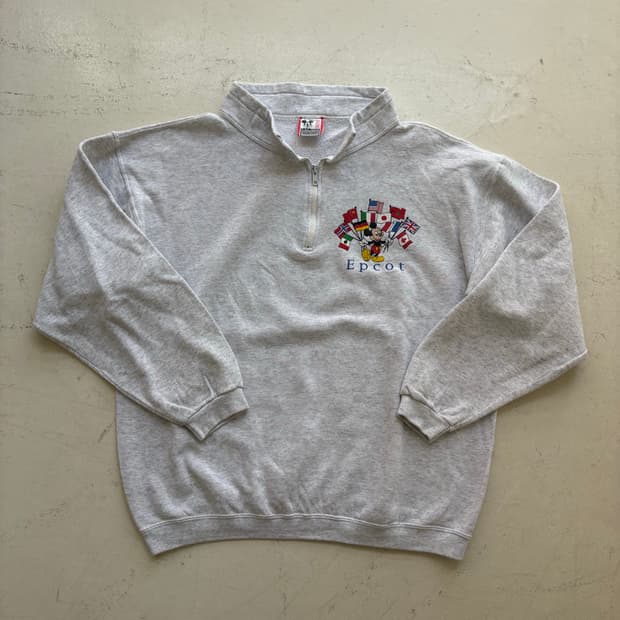 90's USA Mickey Epcot Quarter Zip Sweats