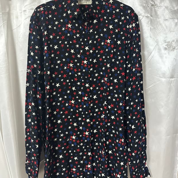 생로랑 스타 실크 셔츠