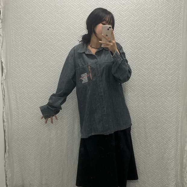 챔피온 어센틱 올드스쿨 데님 청셔츠 105 C06400