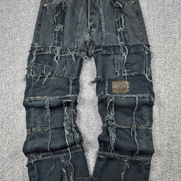 리바이스 리메이크 패치워크 커스텀 데님 팬츠 ( 34" ) / 10351