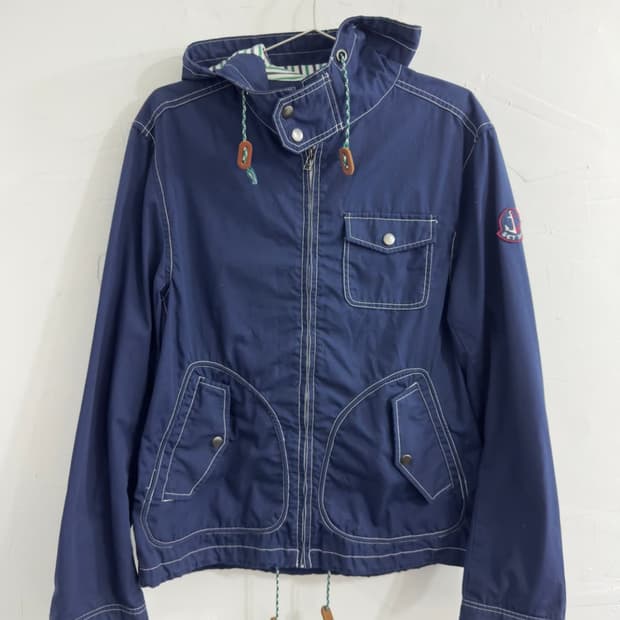 일본빈티지 네이비 후드집업 자켓
