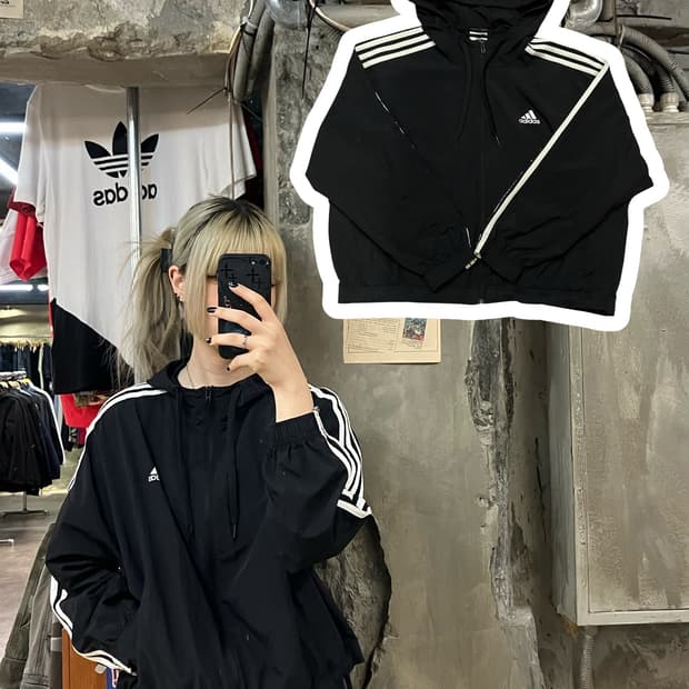 아디다스 바람막이 블랙 XS #csz1107